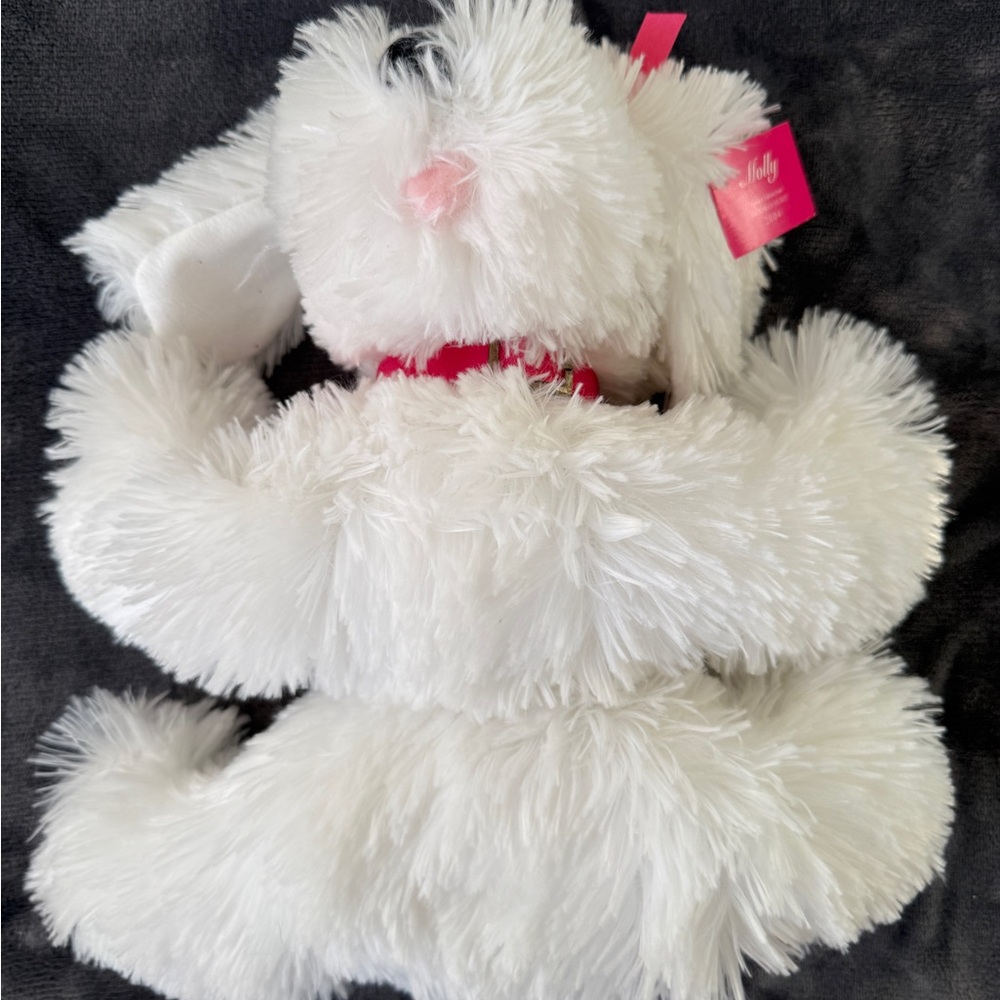 Victoria's Secret Molly Plush Dog in White with Pink Tag & Bow - Limited Edition - Picture 7 of 10